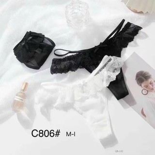 'HÀNG CAO CẤP Quần lót lọt khe ren mỏng  đính nơ phối 2 dây hông  C806