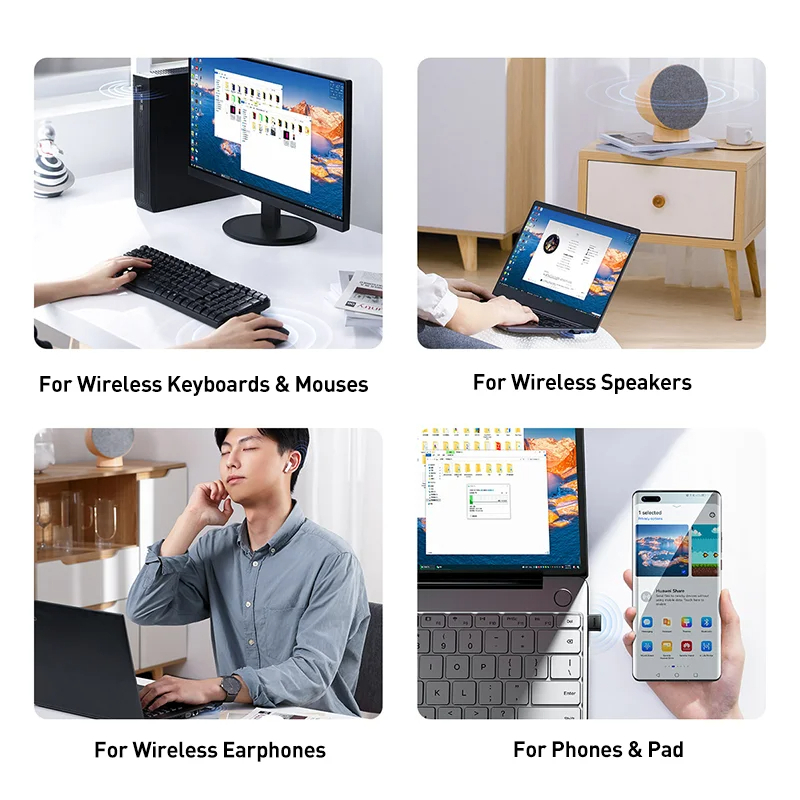 USB Bluetooth tốc độ cao Baseus BA04 Bluetooth Receiver (Bluetooth CSR 5.0 , 20m, Wireless Audio Transmission Adapter)