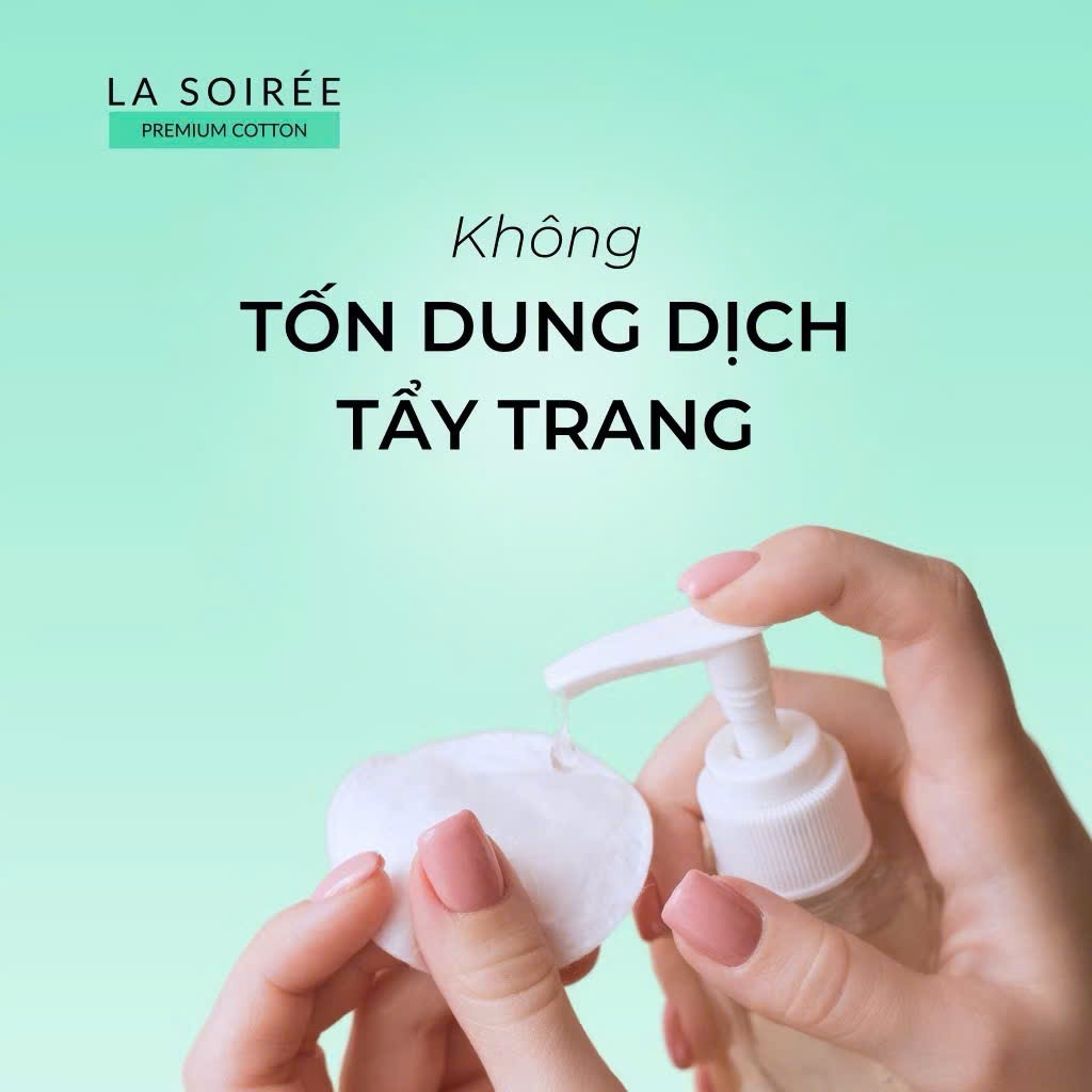 Ảnh Bông tẩy trang 100% sợi Cotton La Soirée 85 - 225 miếng, bông tự nhiên mềm mịn thấm hút tốt ( La Soiree ) 3
