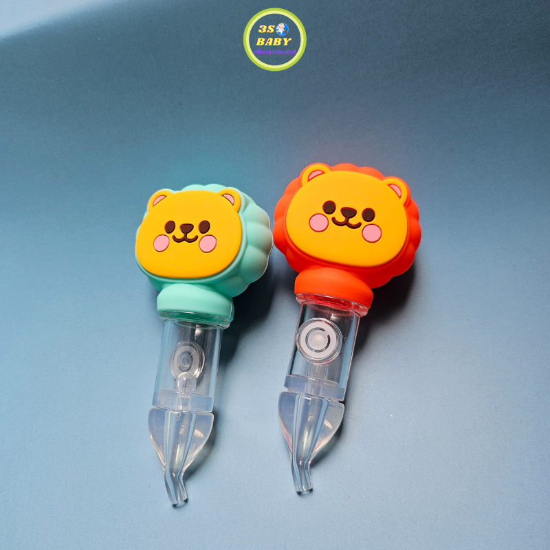Dụng cụ hút mũi cho bé sơ sinh kèm kẹp gắp hỉ mũi, hình đầu sư tử HC010 3sbaby