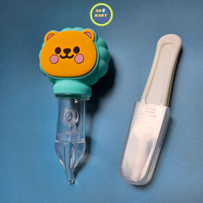 Dụng cụ hút mũi cho bé sơ sinh kèm kẹp gắp hỉ mũi, hình đầu sư tử HC010 3sbaby