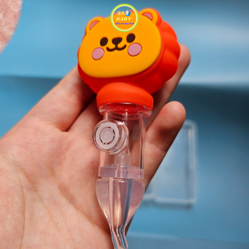 Dụng cụ hút mũi cho bé sơ sinh kèm kẹp gắp hỉ mũi, hình đầu sư tử HC010 3sbaby