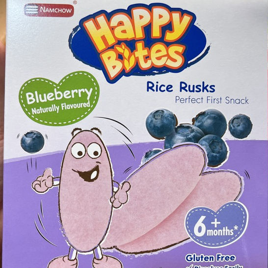 Bánh Gạo Ăn Dặm Cho Bé Happy Bites vị chuối, việt quất, táo 6m+ - hanzo2009
