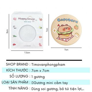 Gương Capybara Cầm Tay Mini Bỏ Túi Trang Điểm Nhỏ Cute Timo GL17