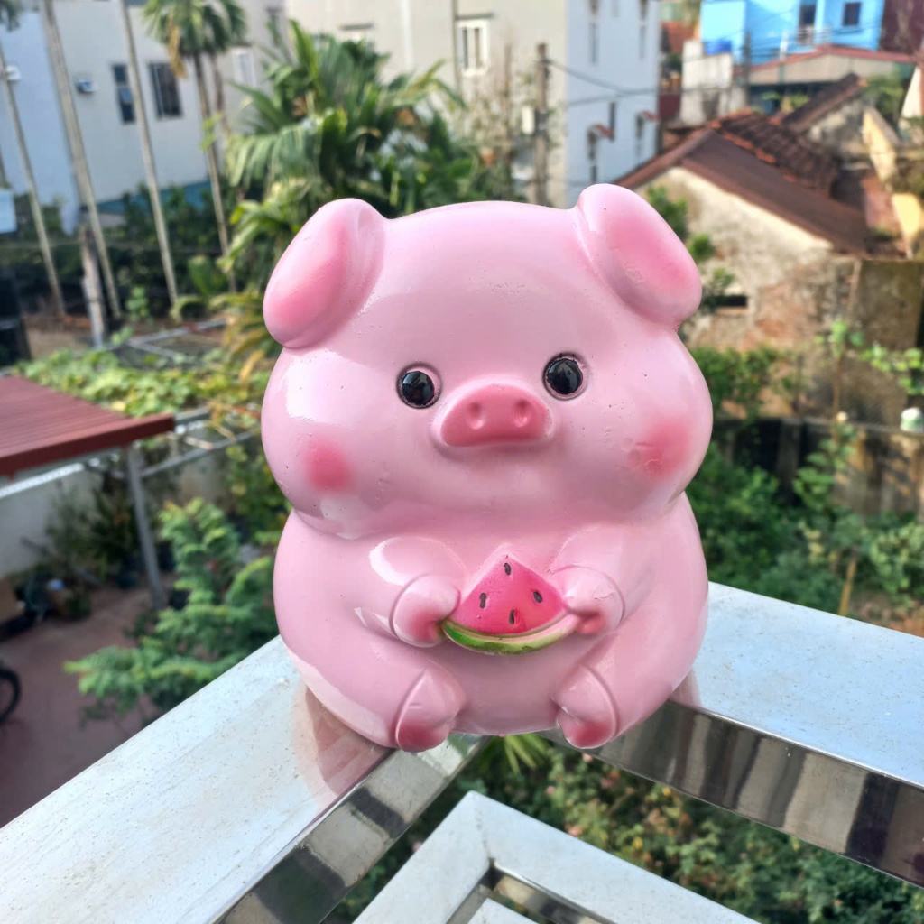 Heo đất tiết kiệm Heo DƯA HẤU siêu dễ thương size nhỏ-ống tiết kiệm trang trí LĐ1