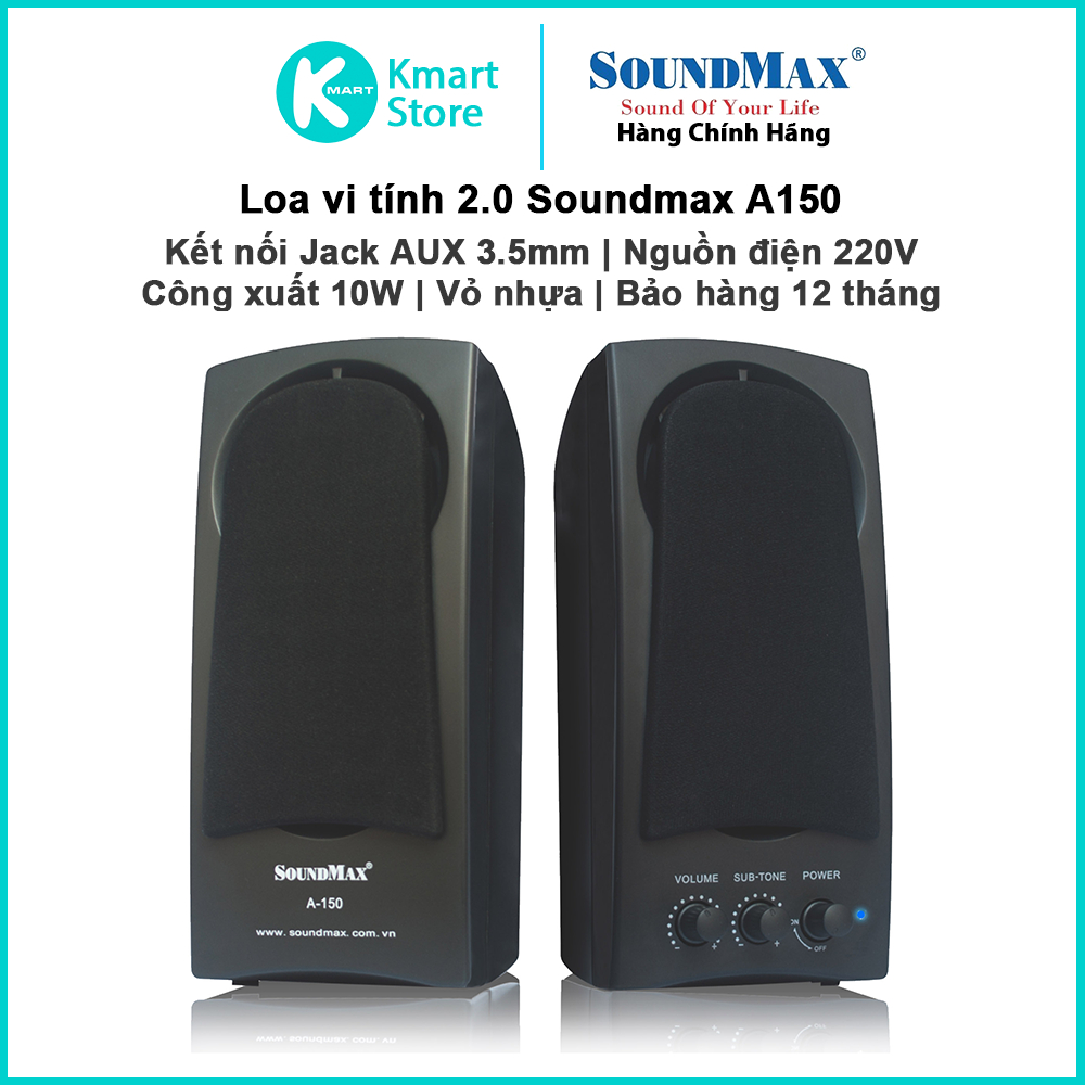 Loa Vi Tính 2.0 SoundMax A140 / A150 | Công suất 10W , nguồn điện ...