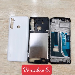 Lưng vỏ realme 6i, nắp lưng, nắp pin, lưng nhựa, lưng pin vỏ bộ realme 6i, khung nhựa viền lens kính cam, RMX2040