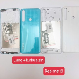 Lưng vỏ realme 6i, nắp lưng, nắp pin, lưng nhựa, lưng pin vỏ bộ realme 6i, khung nhựa viền lens kính cam, RMX2040