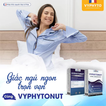 Viên uống thảo dược hỗ trợ giấc ngủ Vyphyto Vyphytonut- Giúp tạo giấc ngủ tốt và sâu giấc (Hộp 40 viên)