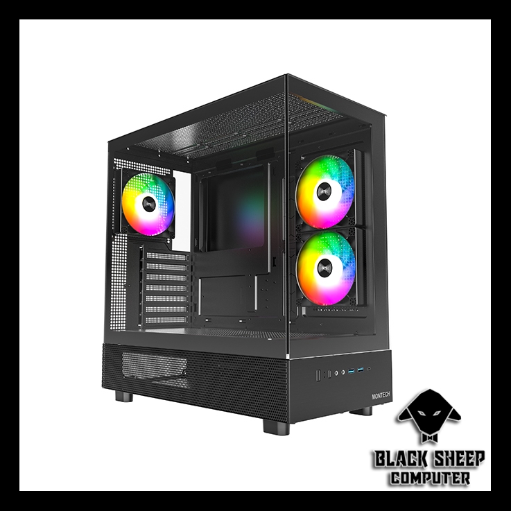 Vỏ Case MONTECH XR BLACK (SẴN 3 FAN LED) | Shopee Việt Nam