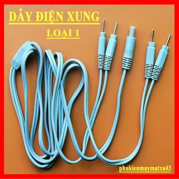 Dây điện xung 4 cực giắc ghim 5.5mm dùng cho các dòng máy châm cứu, máy massage điện xung, máy VLTL