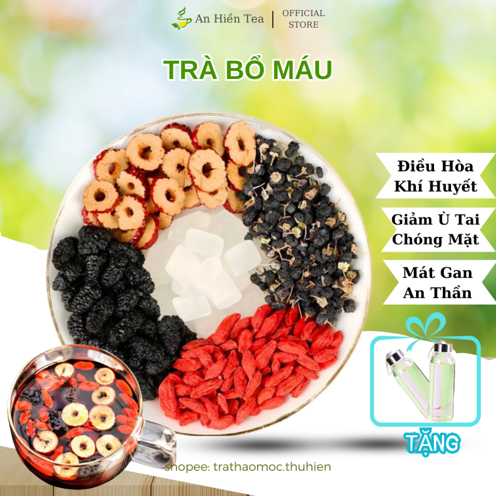 Trà Bổ Máu Ích Huyết Thảo Mộc An Hiền, Giúp Mát Gan, Bổ Máu, Hỗ Trợ Tim ... Trà Thảo Mộc Bổ Máu