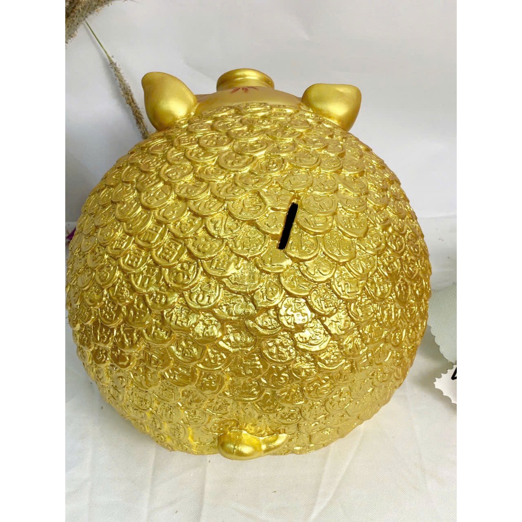 Heo Đất lợn đất Nhím đồng xu màu vàng gold -ống tiết kiệm phong thủy mang may mắn tài lộc LĐ20