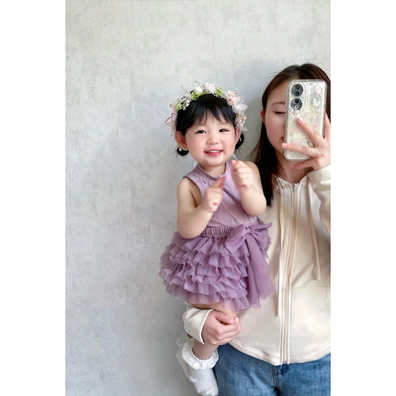 (bụ bẫm, bụng bự lấy lên size) Sét chân váy tutu tím kèm áo cho bé gái 4-18kg