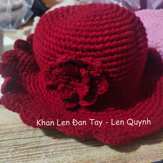 Mũ len handmade vành xòe xinh xắn - Sản phẩm móc tay thủ công - Quà tặng ý nghĩa