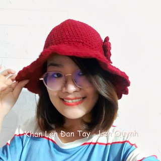 Mũ len handmade vành xòe xinh xắn - Sản phẩm móc tay thủ công - Quà tặng ý nghĩa