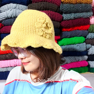 Mũ len handmade vành xòe xinh xắn - Sản phẩm móc tay thủ công - Quà tặng ý nghĩa