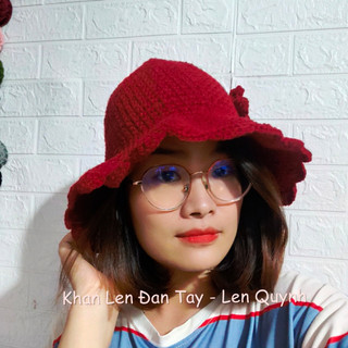 Mũ len handmade vành xòe xinh xắn - Sản phẩm móc tay thủ công - Quà tặng ý nghĩa