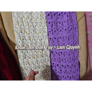 Khăn len đan tay cho nữ - kiểu đan hoa cúc đẹp mắt - Quà tặng handmade ý nghĩa