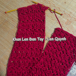 Khăn len đan tay cho nữ - kiểu đan hoa cúc đẹp mắt - Quà tặng handmade ý nghĩa