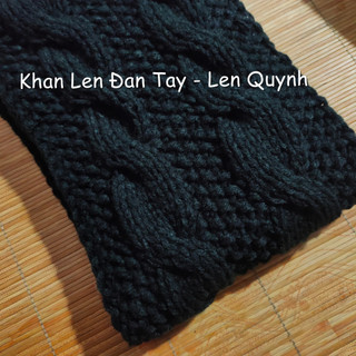 Khăn len đan tay cẩn thận từng mũi - Kiểu đan vặn thừng hoa rêu đẹp mắt - Quà tặng thủ công ý nghĩa, độc đáo