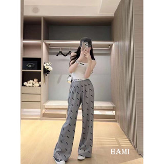 QCCC Q8702 Quần suông vải M I U cạp chữ phối trắng siêu đẹp xịn sò