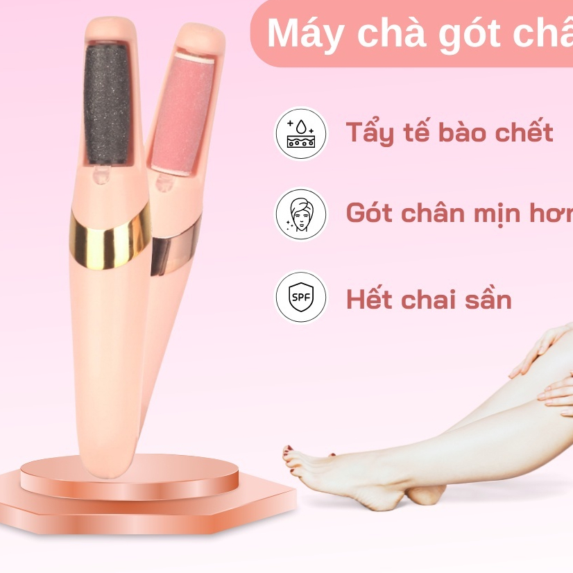 Máy Chà Gót Chân Sạc Pin Tích Điện 2 Đầu Mài