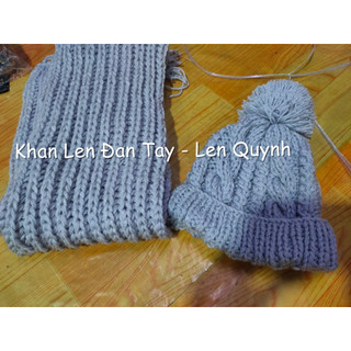 Bộ khăn mũ len đan tay - Sản phẩm handmade cẩn thận từng mũi - Quà tặng thủ công ý nghĩa