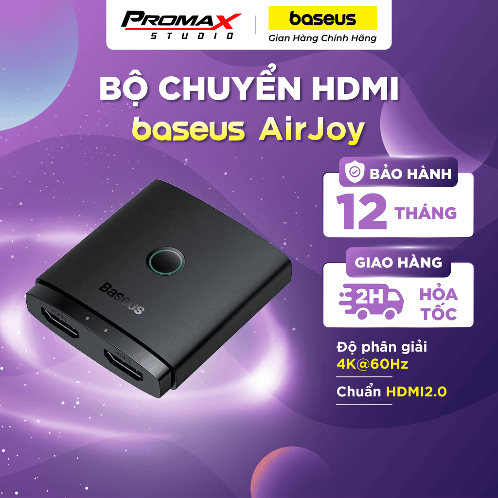 BASEUS Bộ Chia Cổng HDMI 4K @ 60Hz 2 Trong 1 Cho Xiaomi Mi TV Box PS5 ...