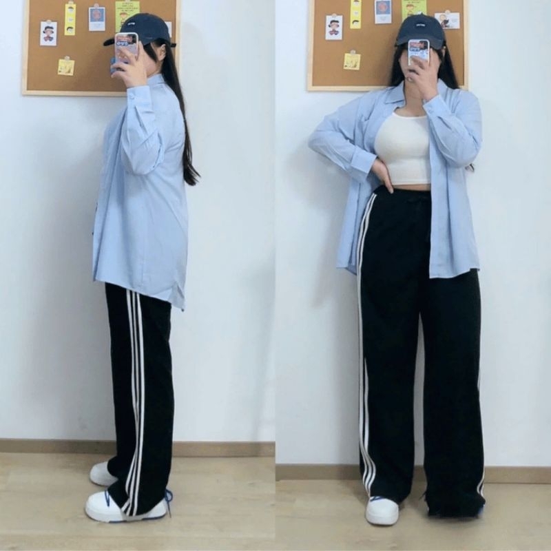 40-105KG Quần 3 Sọc Suông Unisex Nam Nữ Bigsize Sói Store Thời Trang Thể Thao - MÃ 6