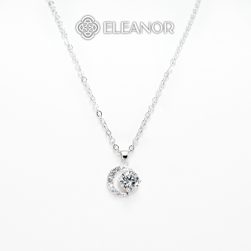 Dây Chuyền Bạc Nữ Eleanor Accessories Hình Mặt Trăng Đính Đá Bạc 925 Giá Tốt