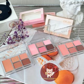 [ODBO] Bảng Phấn Mắt ODBO 5 Ô Nhũ Lì Tích Hợp Má Hồng Vỏ Trong Eye Blush Crush 6g (ODS04)