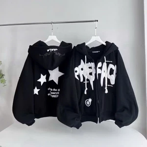 ÁO HOODIE NÓN TO FORM RỘNG TAY ÁO PHỒNG DÂY KÉO PHAO 2 ĐẦU IN HỌA TIẾT ĐẶC SẮC NỔI BẬT THỜI TRANG