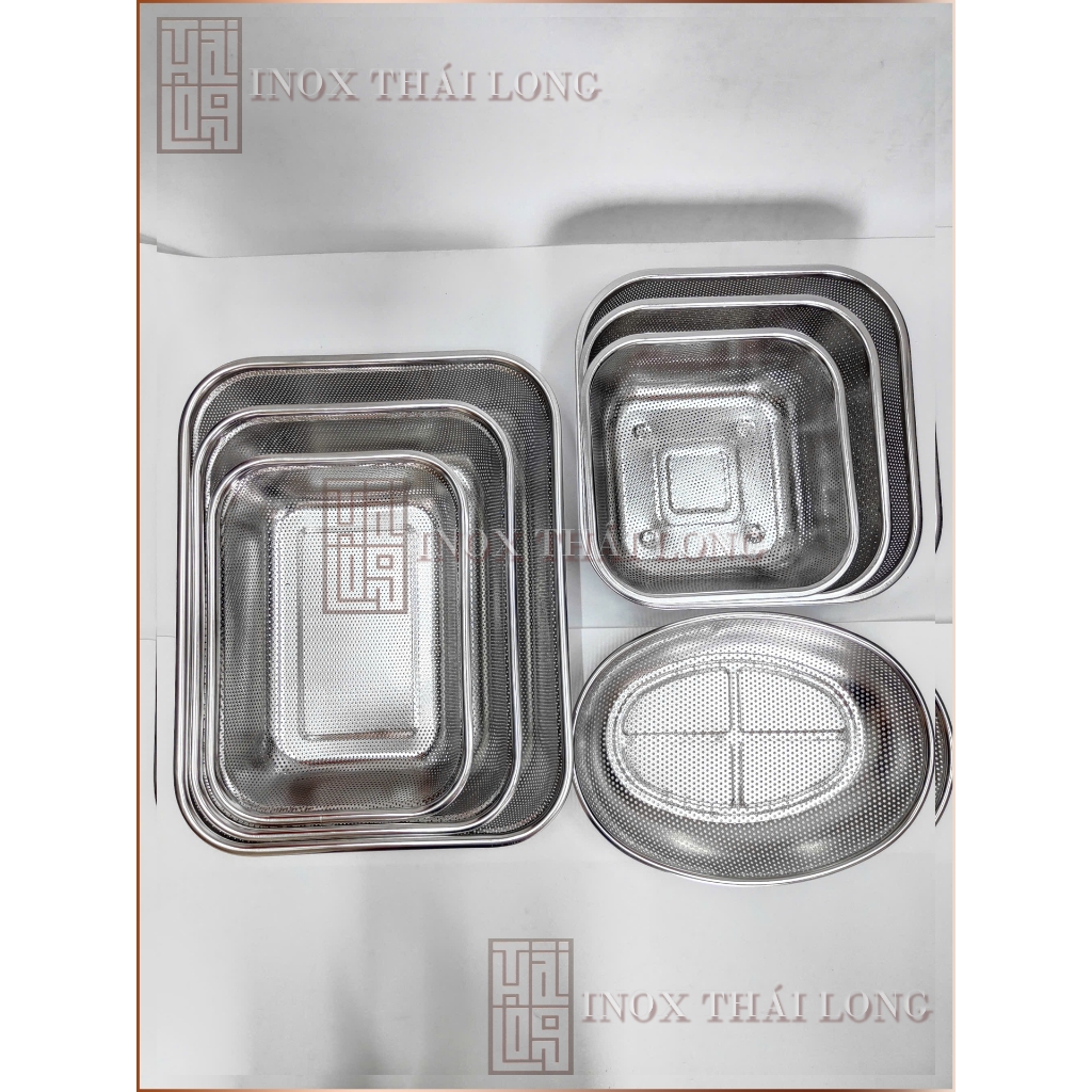 Rổ Inox Chữ Nhật/ Hình Vuông/ Hình Oval Loại Dày Đủ Size [Giá hủy diệt ...