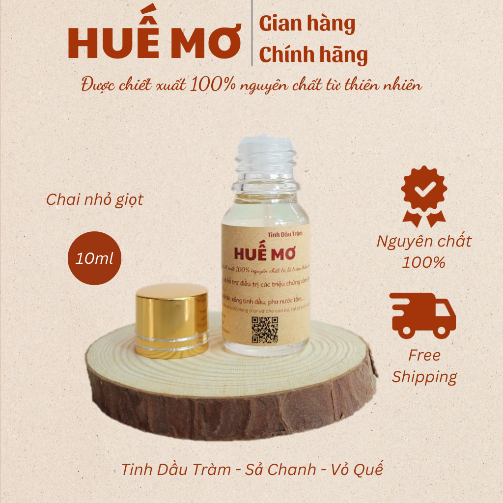 Tinh dầu Sả, Tràm, Quế Nguyên Chất HUẾ MƠ - Đuổi muỗi, côn trùng, khử mùi, thơm phòng- Nhỏ giọt 10ml