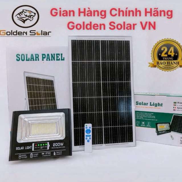 Đèn Pha Led Năng Lượng Mặt Trời 200w Chính Hãng Golden Solar Vỏ Nhôm ...