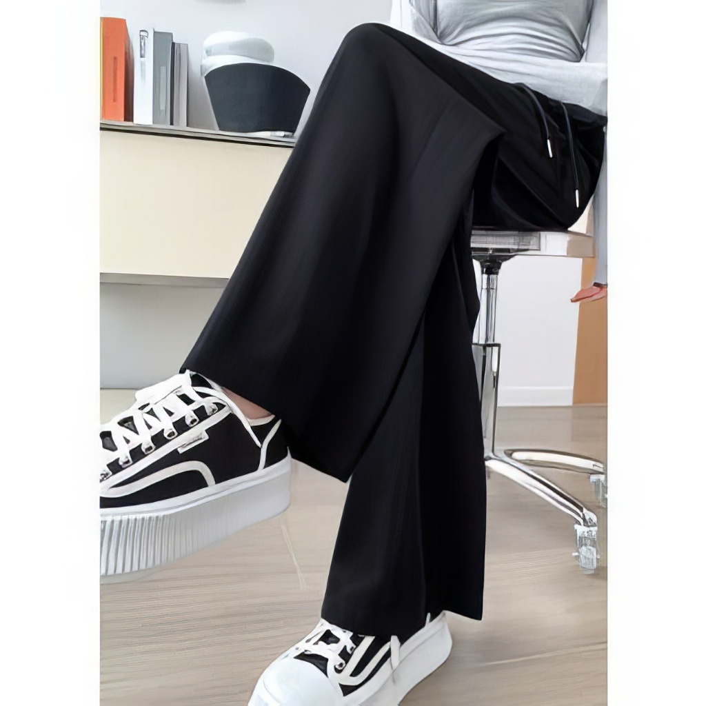 Quần suông ống rộng nữ cạp cao lưng chun chất tăm lạnh hàn - Culottes dáng dài nhiều màu phong cách trẻ trung hàn quốc