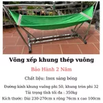 Bộ Võng Xếp Inox Khung Vuông Phi 50 Kèm Võng Lưới Bản Rộng Chắc Chắn Chịu Lực 350kg Bản Cao Cấp Minh Khôi — ảnh 3