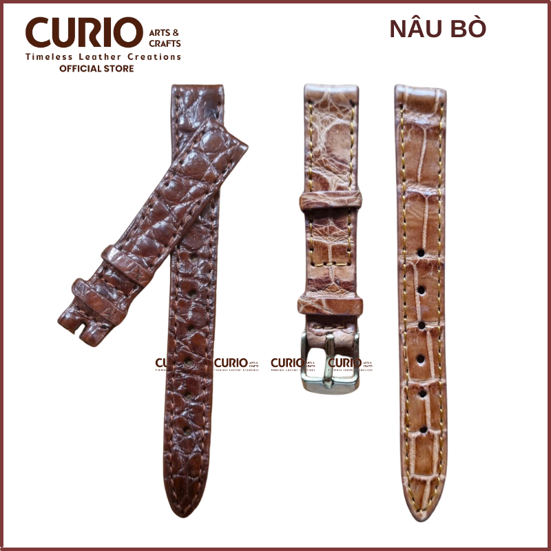 Dây đồng hồ nam nữ da cá sấu thật, tặng kèm hộp gỗ + tool thay + bộ khóa + chốt - WSCS CURIO LEATHER