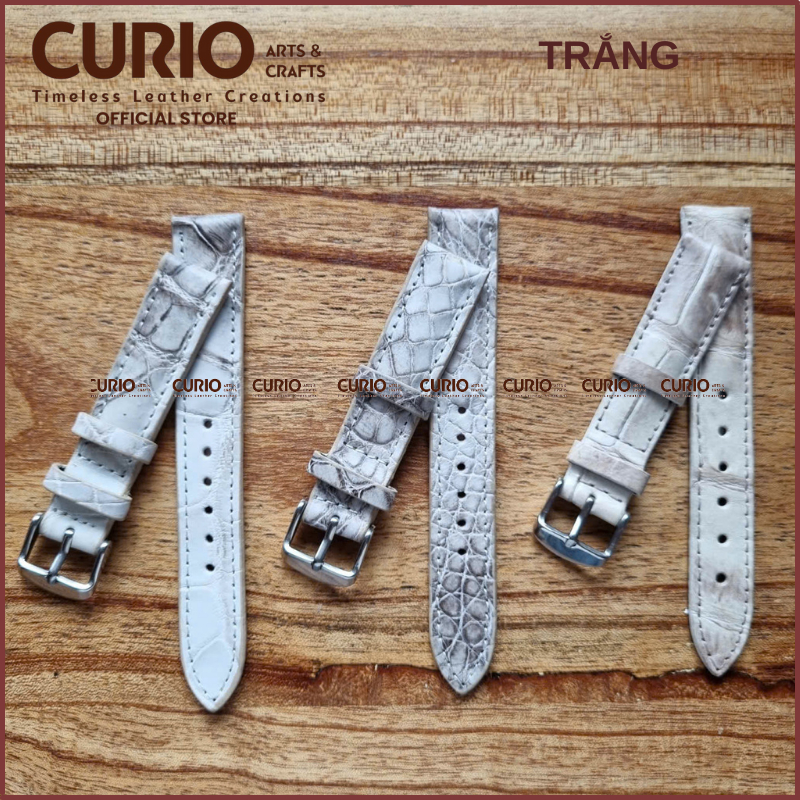 Dây đồng hồ nam nữ da cá sấu thật, tặng kèm hộp gỗ + tool thay + bộ khóa + chốt - WSCS CURIO LEATHER