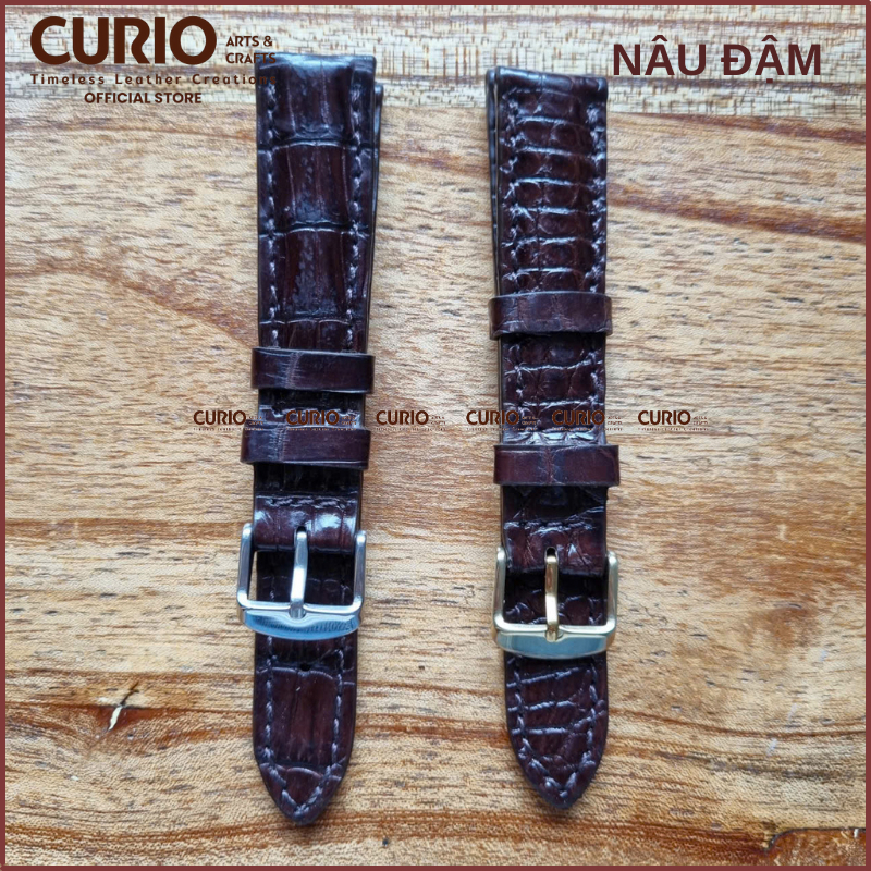 Dây đồng hồ nam nữ da cá sấu thật, tặng kèm hộp gỗ + tool thay + bộ khóa + chốt - WSCS CURIO LEATHER