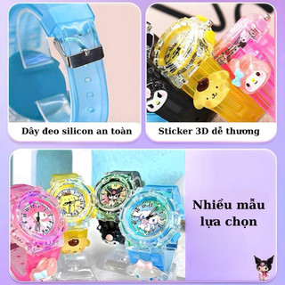 Đồng Hồ Đeo Tay Kuromi, Melody, Elsa Cho Bé Phát Sáng Có Dây Đeo Silicon Mềm Mại - Đồng Hồ Điện Tử Đeo Tay Cho Trẻ Em