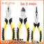 Bộ 3 Kìm điện, cắt, nhọn 8in GF - đầu kìm thép CR-V, tay bọc nhựa PVC