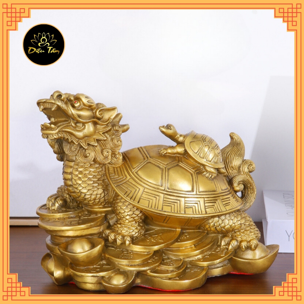 Long Quy phong thủy cõng rùa con tượng đồng phong thuỷ 