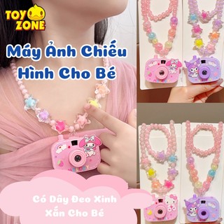 Máy Ảnh Chiếu Hình Cute Kuromi, Melody, Cún Trắng Cho Bé Kèm Set Vòng Tay, Vòng Cổ - Đồ Chơi Trung Thu Phát Sáng Cho Bé