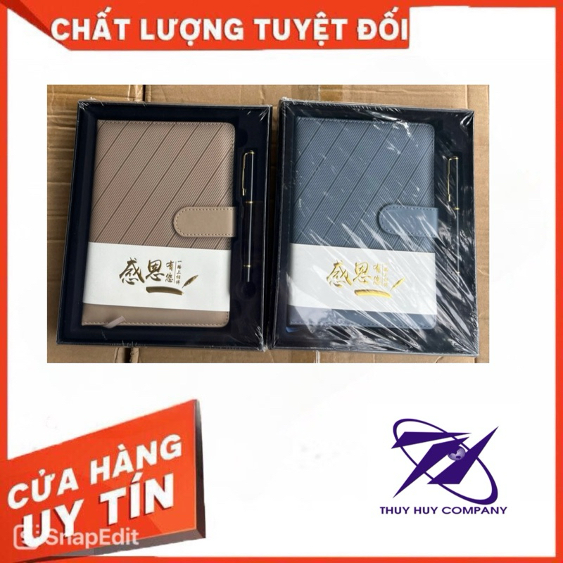 [HÓT] HỘP QUÀ TẶNG SỔ BÌA DA, BÚT BI 25-002 - VPP QUỐC HUY.