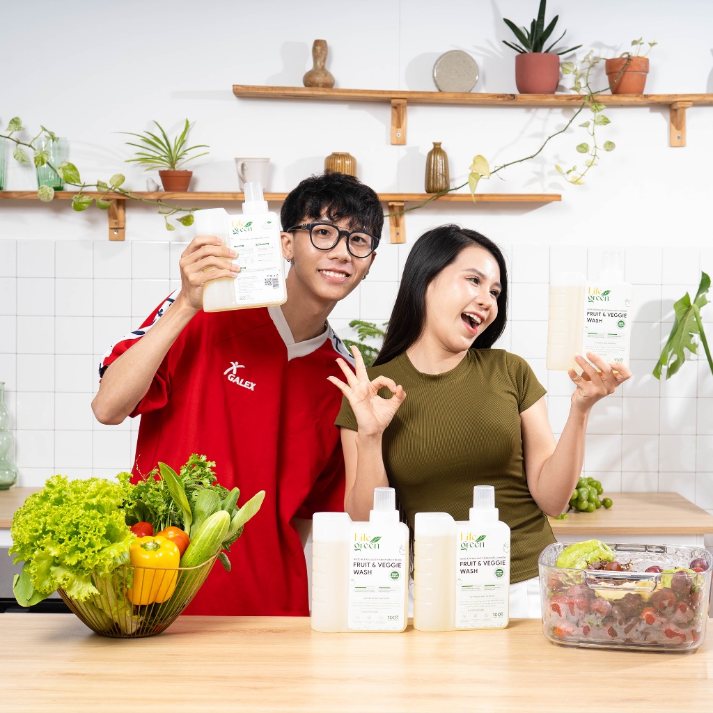 Combo 3 Chai Nước Làm Sạch Rau Củ Quả Life Green, Saponin thực vật, Không hương liệu - 2640ML.