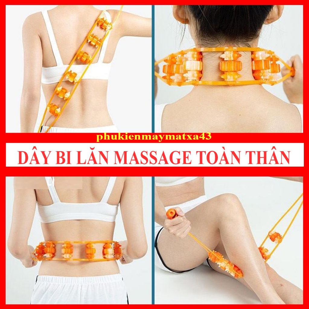 Dụng Cụ Con Lăn Cầm Tay Dây Lăn Massage Cổ Vai Gáy Massage Lưng Bụng Toàn Thân Massage Cột