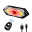 Đèn hậu xi nhan không dây pin sạc USB điều khiển từ xa 5 chế độ sáng