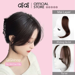 Tóc Mái Giả LAYER, Kẹp Phồng 2 Bên [Có clip, ảnh thật] phong cách Hàn Quốc giống tóc thật Qiqishop